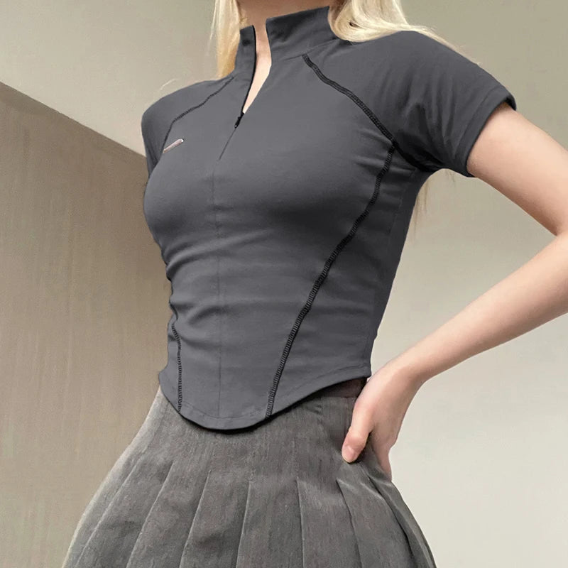 Grey Moto Tee