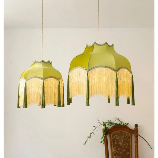 Green Retro Tassel pendant lamp