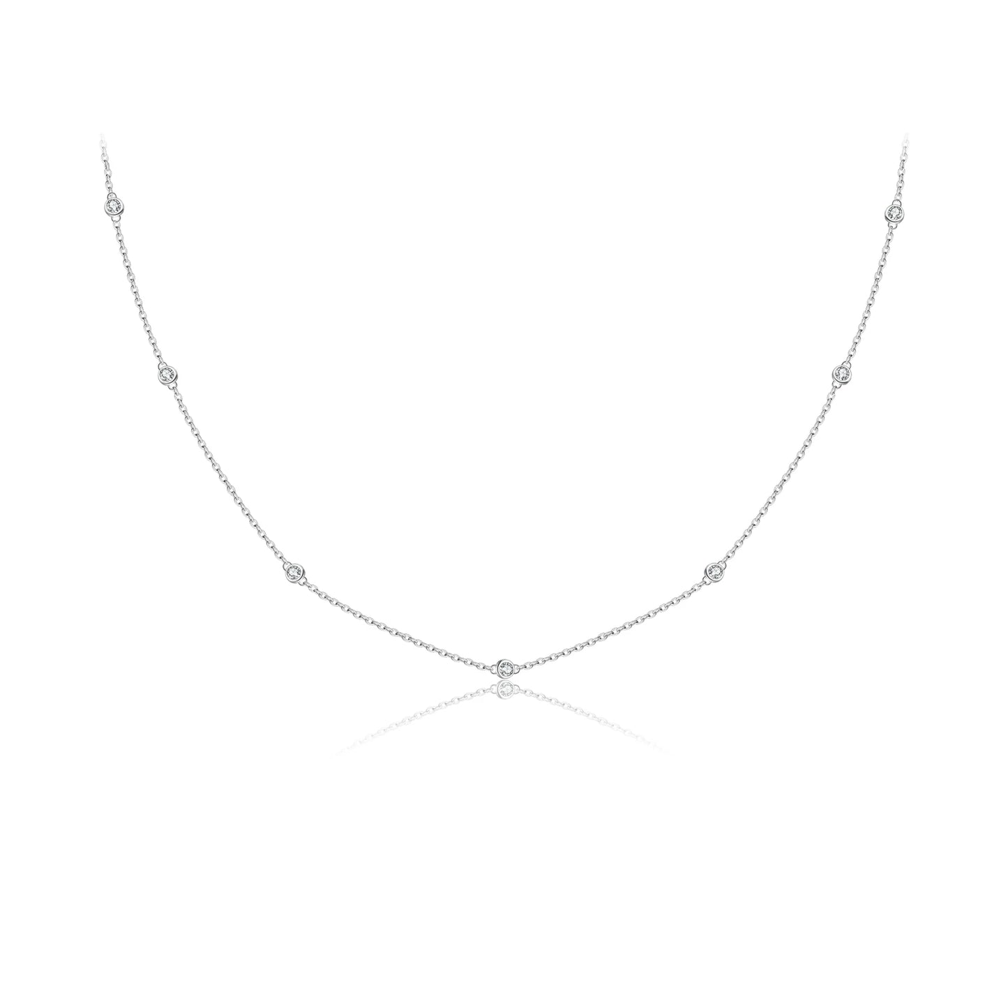ANDYWEN Sterling Silver Round CZ Charm Choker
