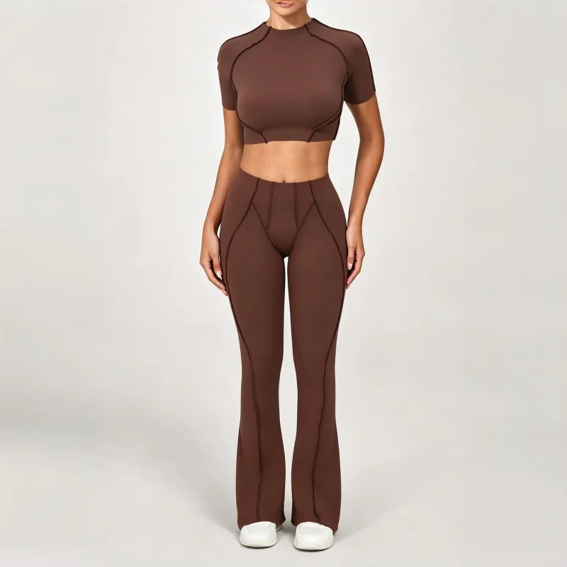 Baby T Crop Flare Leggins Yoga Set