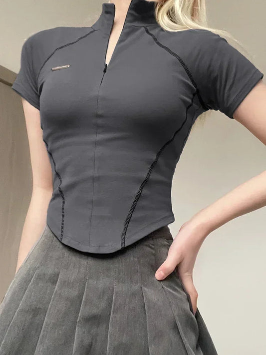 Grey Moto Tee