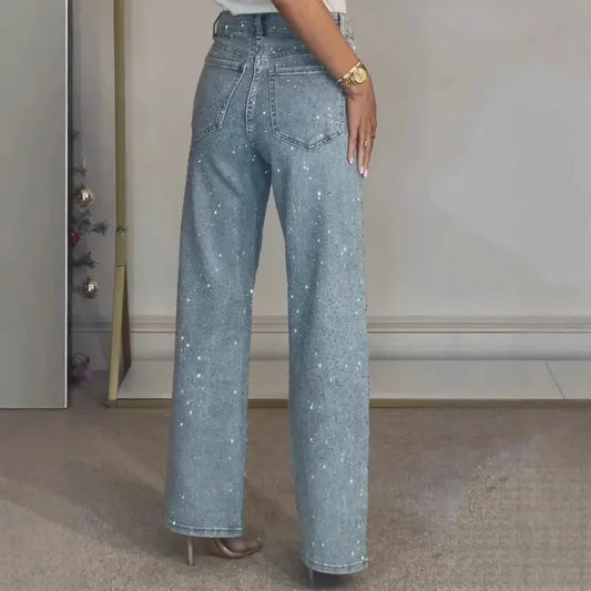 High Waist Diamond Washed Mom Jeans