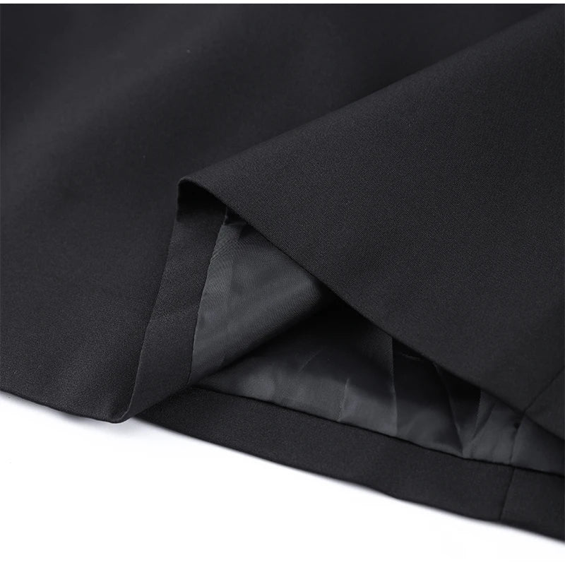 Lapel Waist Cinching Suit Dress