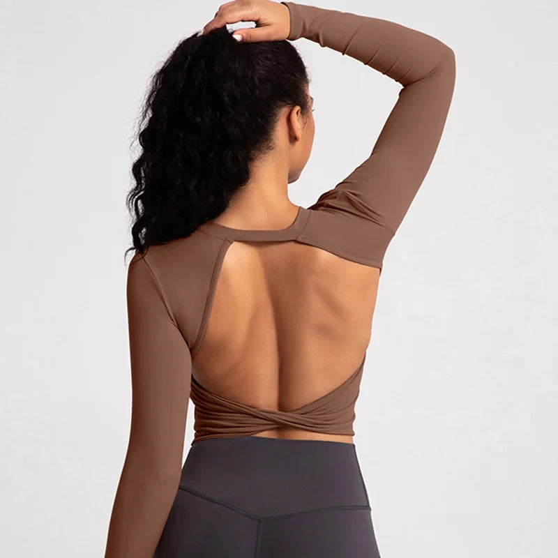 Breathable Backless Sports Crop