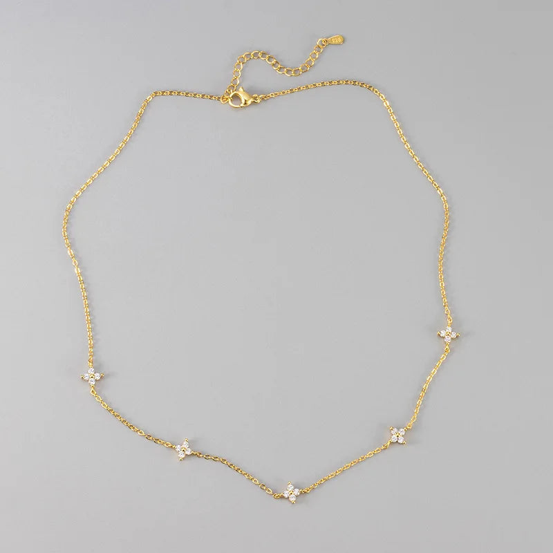 18K Gold Plated Stainless Steel Four Leaf Knecklace