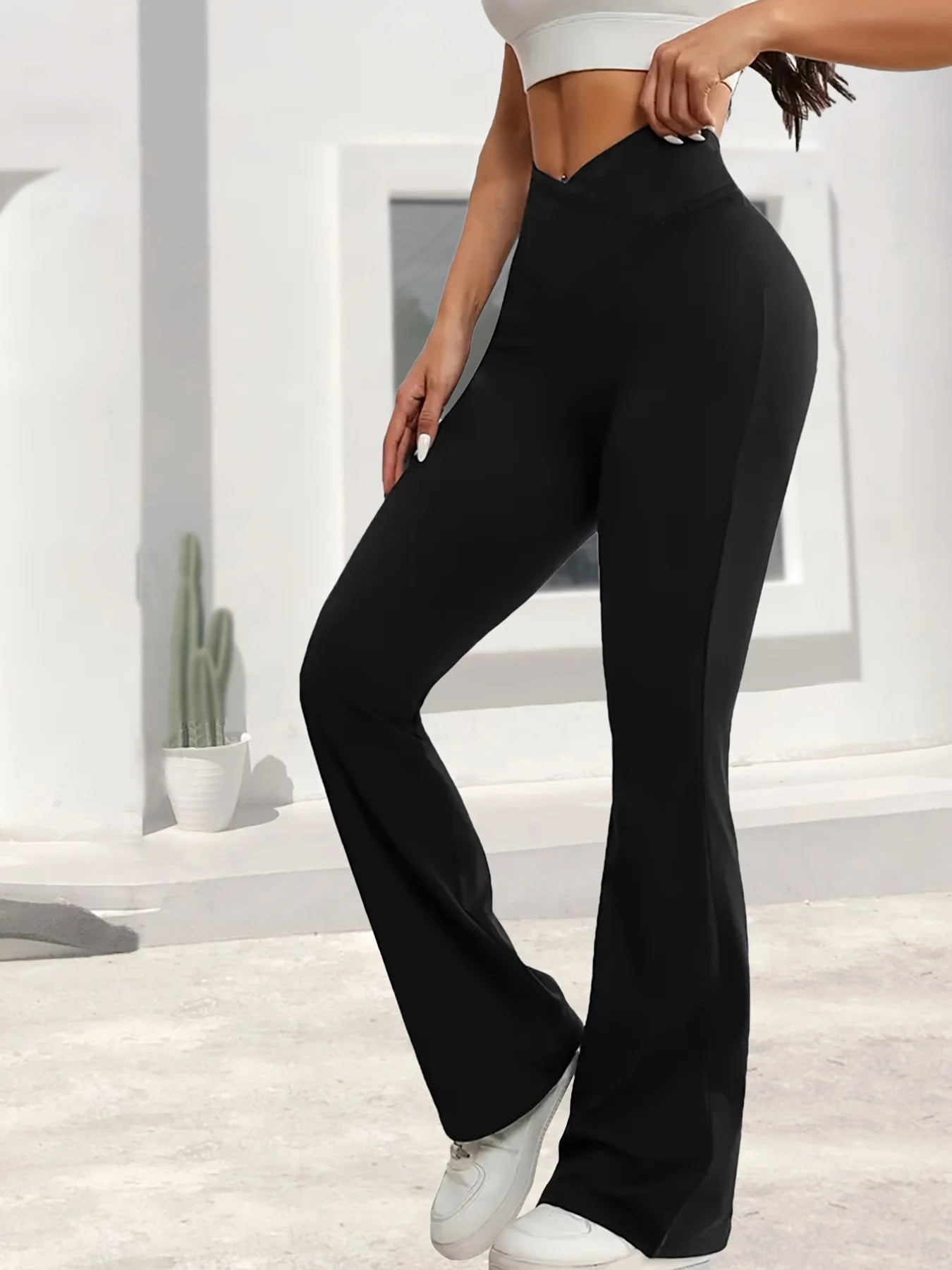 V Waist Bellbottom leggings