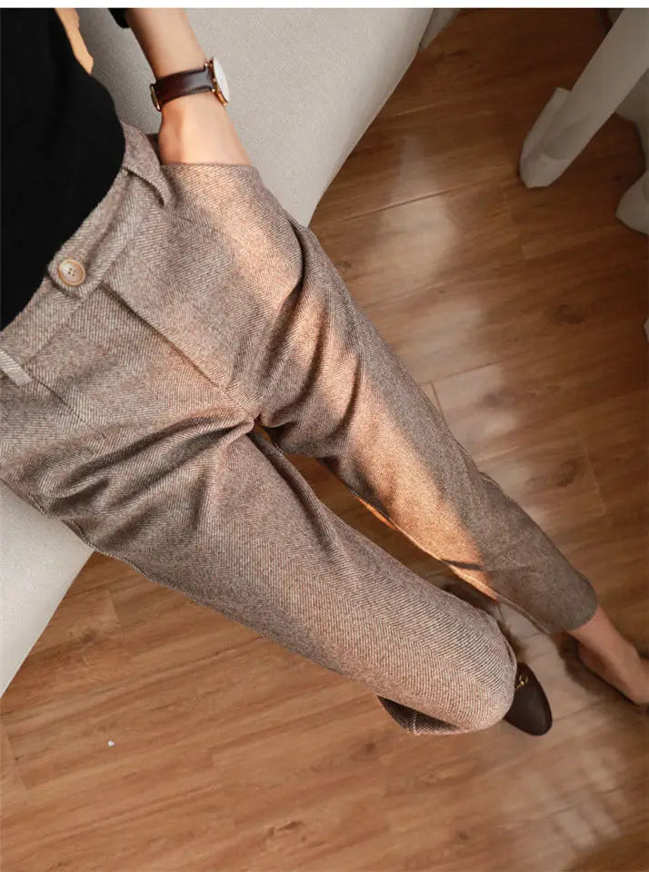 Woolen Harem Pencil Pants