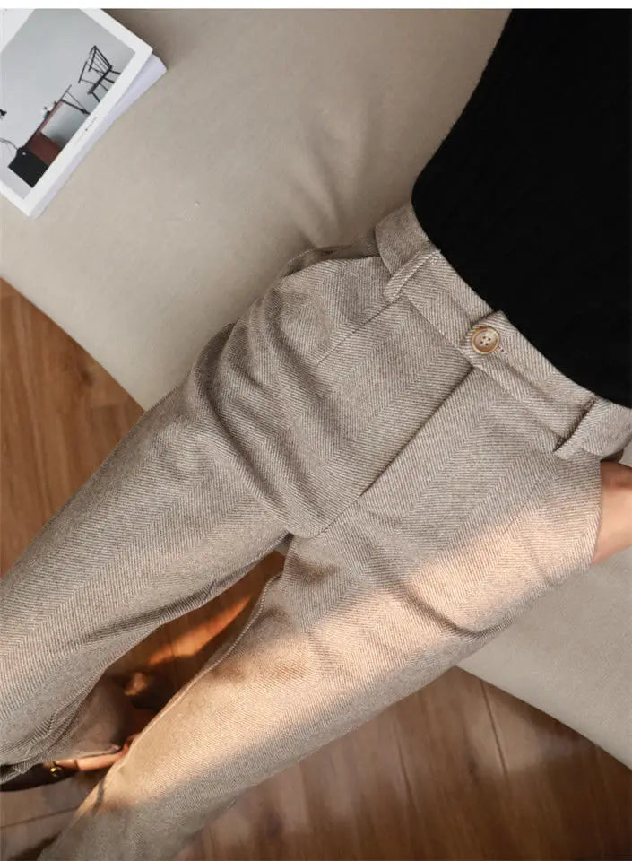 Woolen Harem Pencil Pants