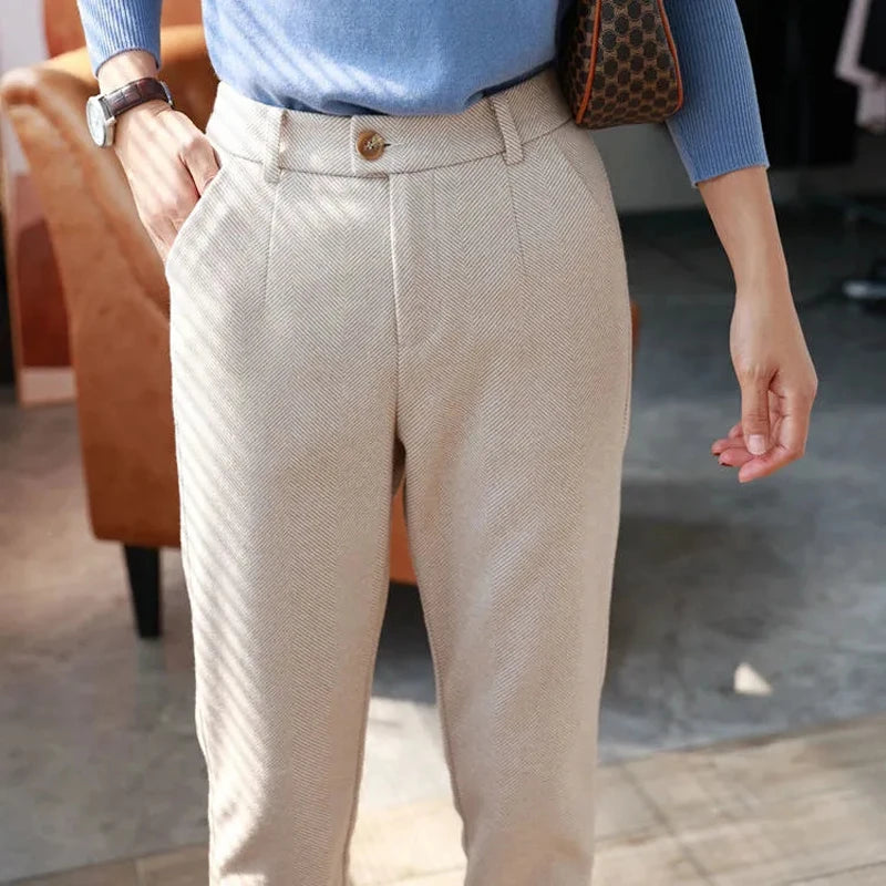 Woolen Harem Pencil Pants