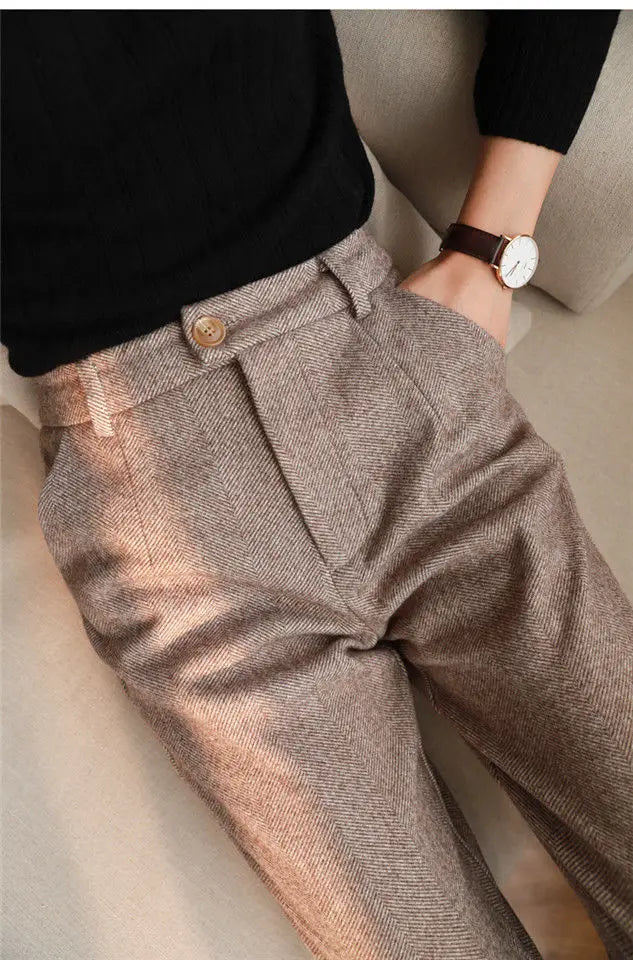 Woolen Harem Pencil Pants