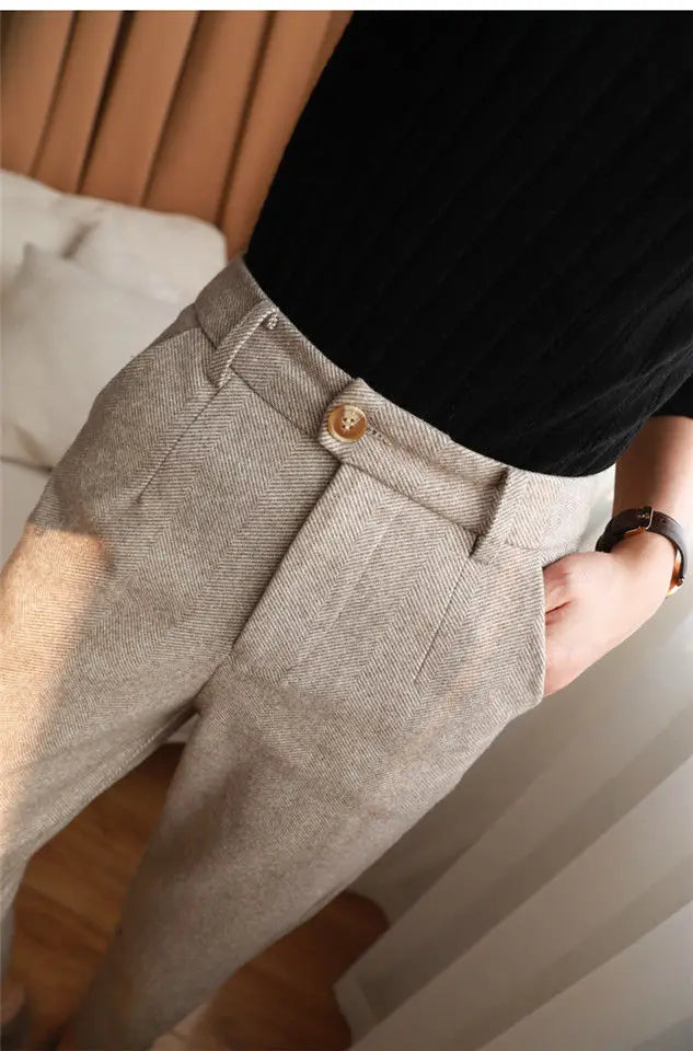 Woolen Harem Pencil Pants