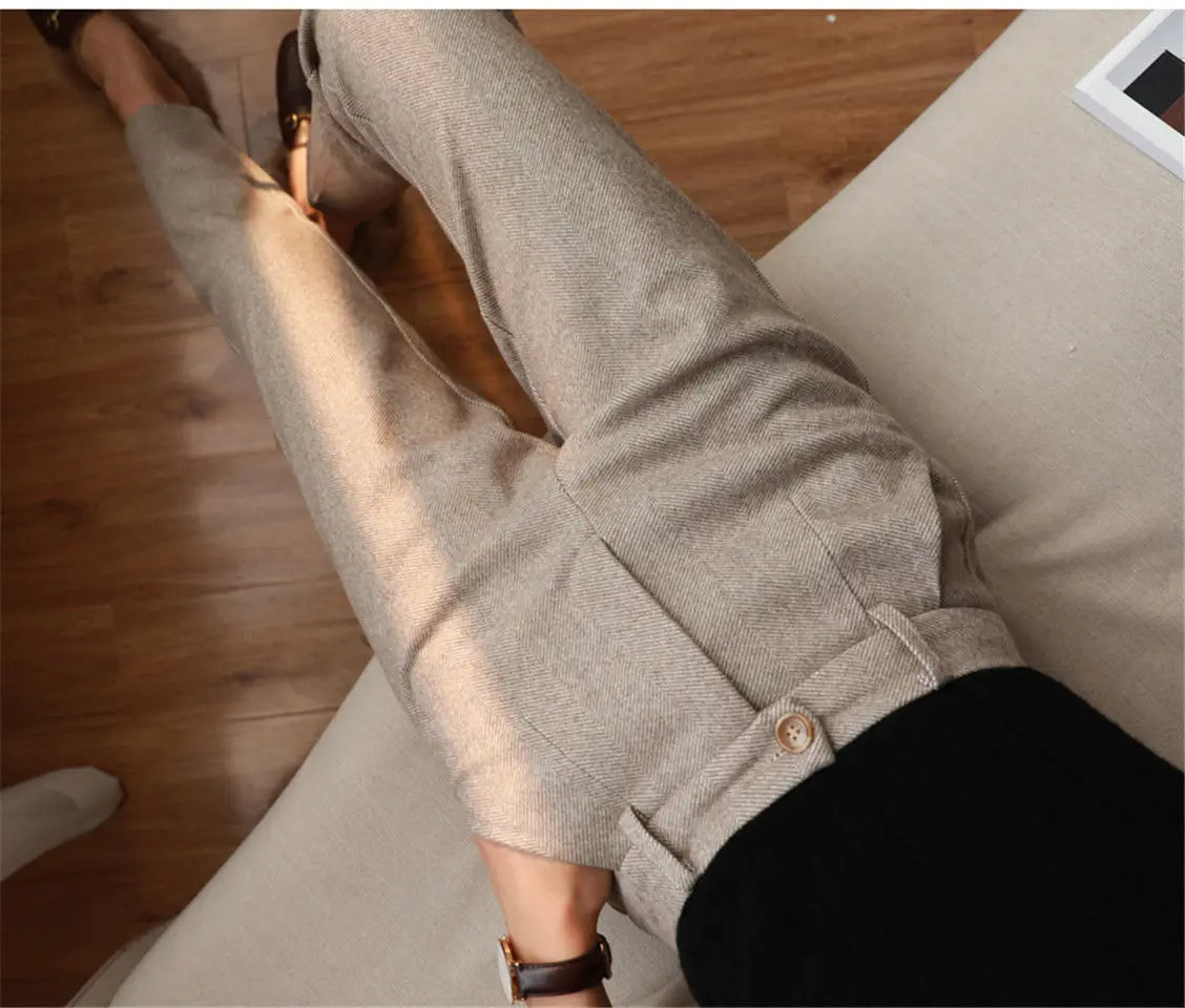 Woolen Harem Pencil Pants