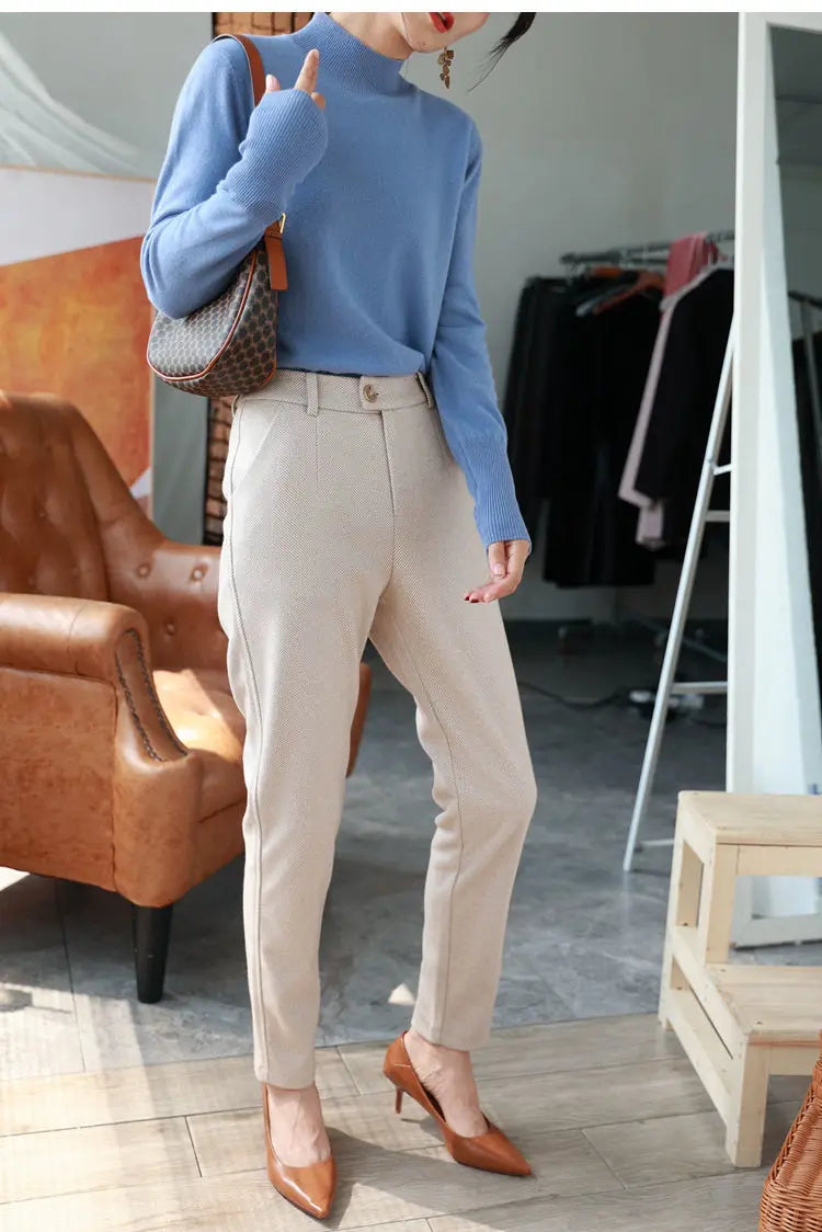 Woolen Harem Pencil Pants