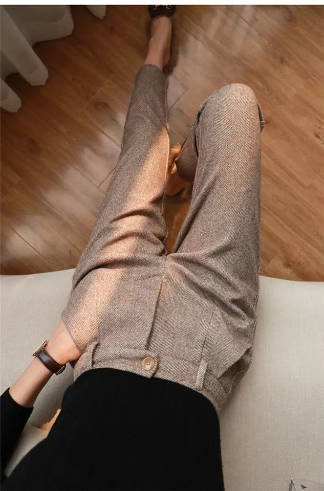Woolen Harem Pencil Pants