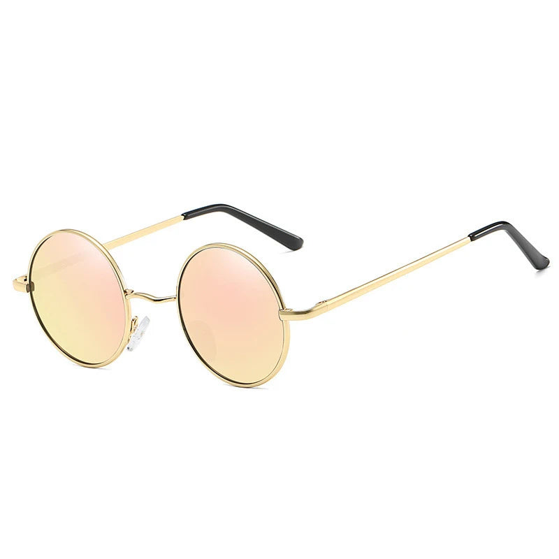 Retro Polarized Round Metal Frame Sunglasses