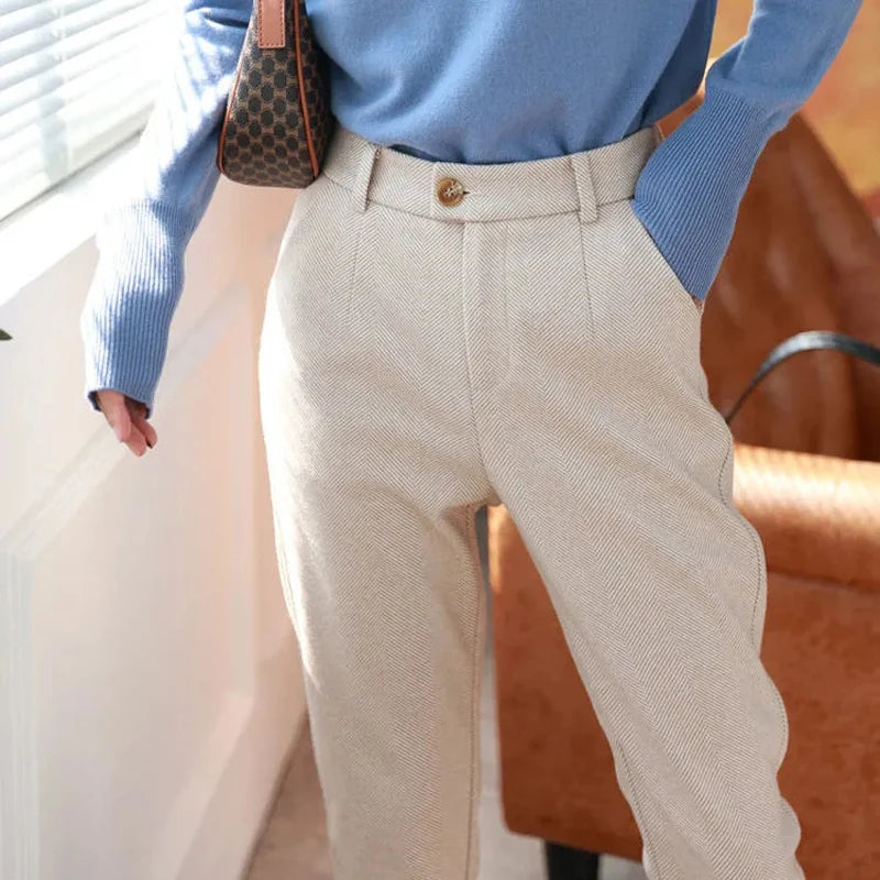 Woolen Harem Pencil Pants