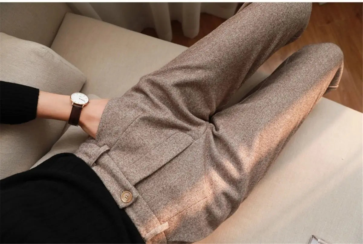 Woolen Harem Pencil Pants