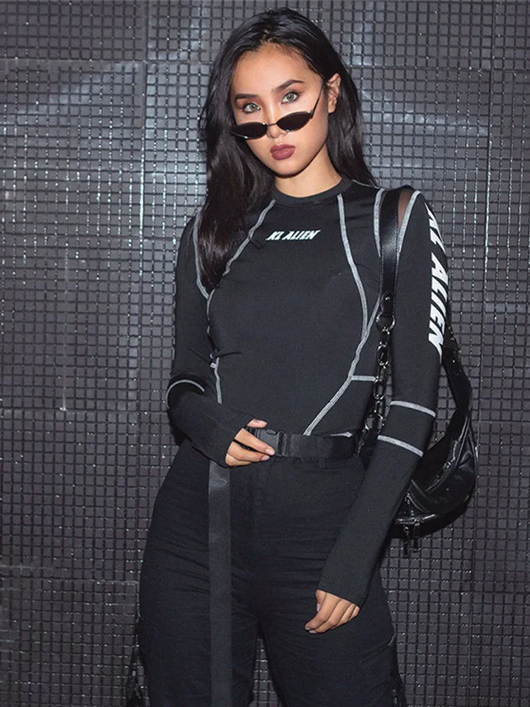 Mesh Colorblock Bodysuit