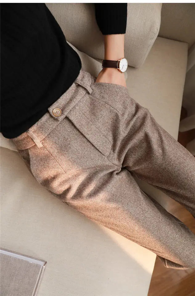 Woolen Harem Pencil Pants