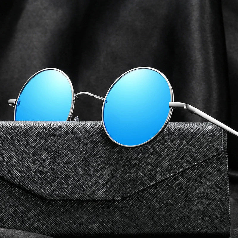 Retro Polarized Round Metal Frame Sunglasses