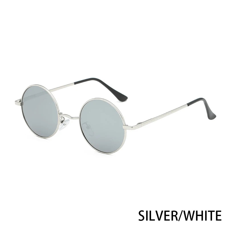 Retro Polarized Round Metal Frame Sunglasses