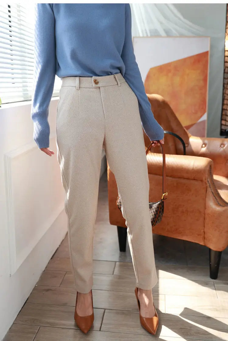 Woolen Harem Pencil Pants