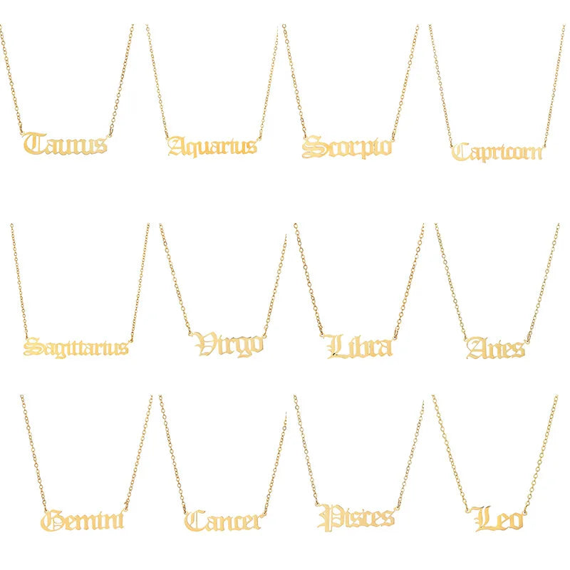 Stainless Steel Zodiac Necklaces
