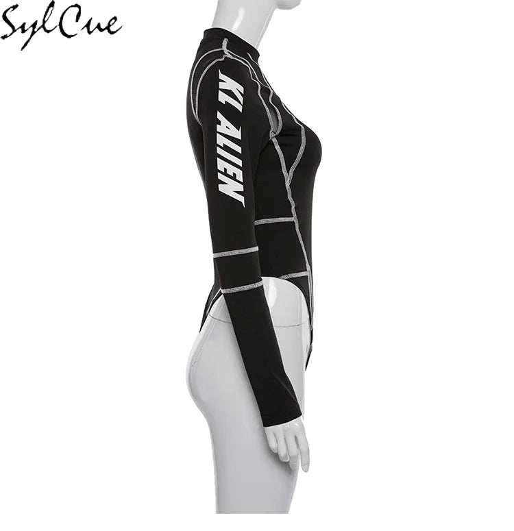 Mesh Colorblock Bodysuit