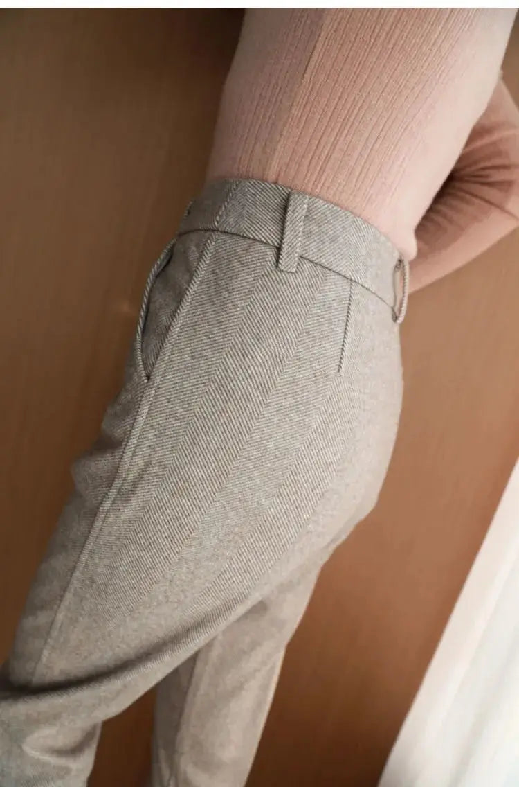 Woolen Harem Pencil Pants