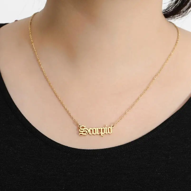 Stainless Steel Zodiac Necklaces