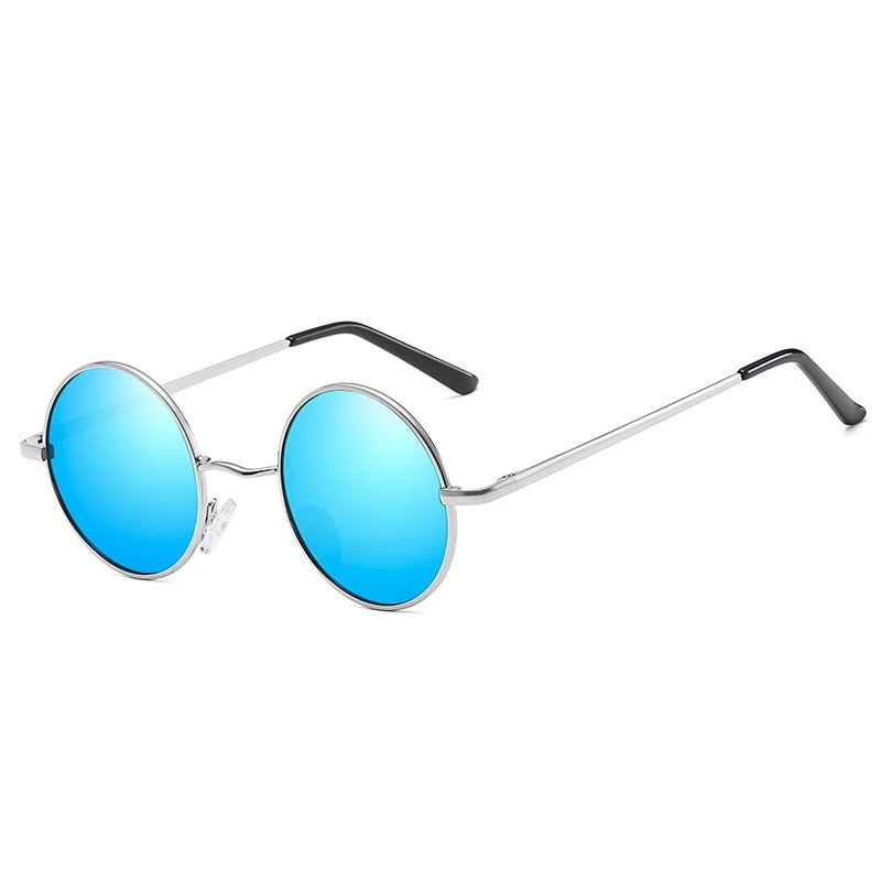Retro Polarized Round Metal Frame Sunglasses