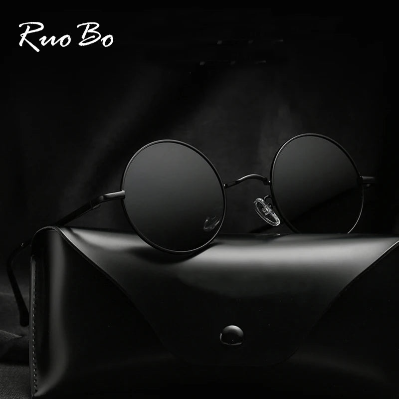 Retro Polarized Round Metal Frame Sunglasses
