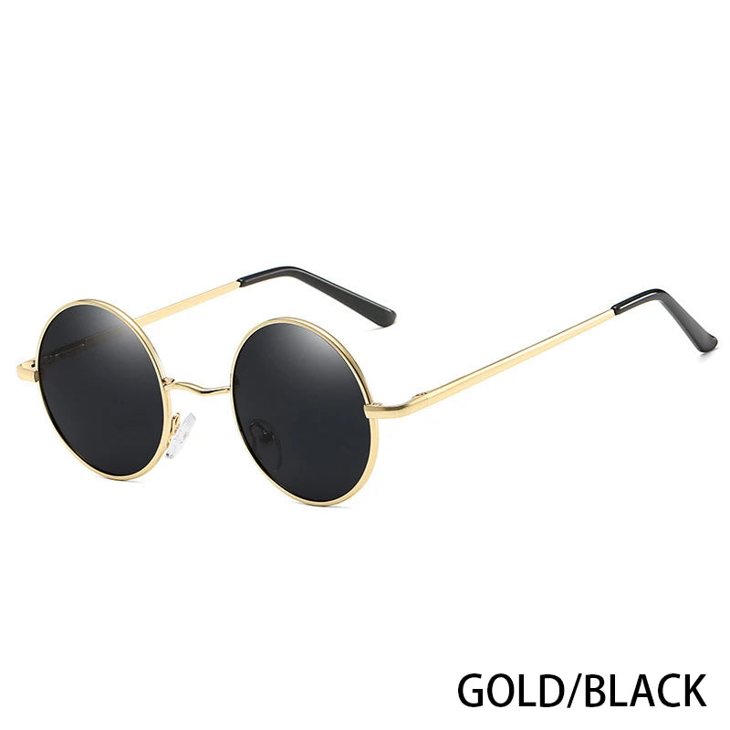 Retro Polarized Round Metal Frame Sunglasses