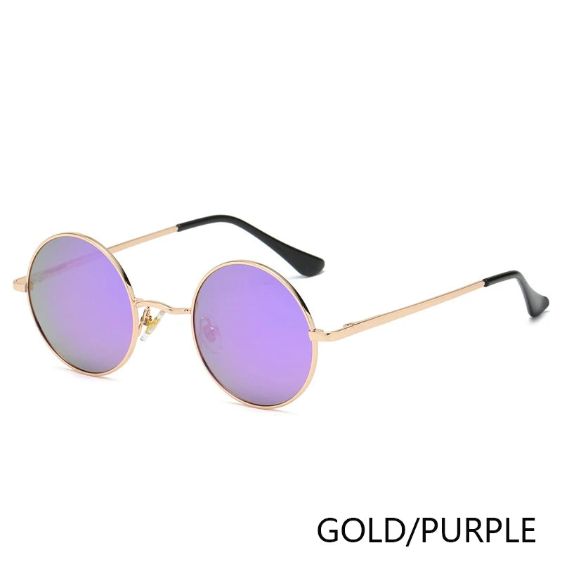 Retro Polarized Round Metal Frame Sunglasses
