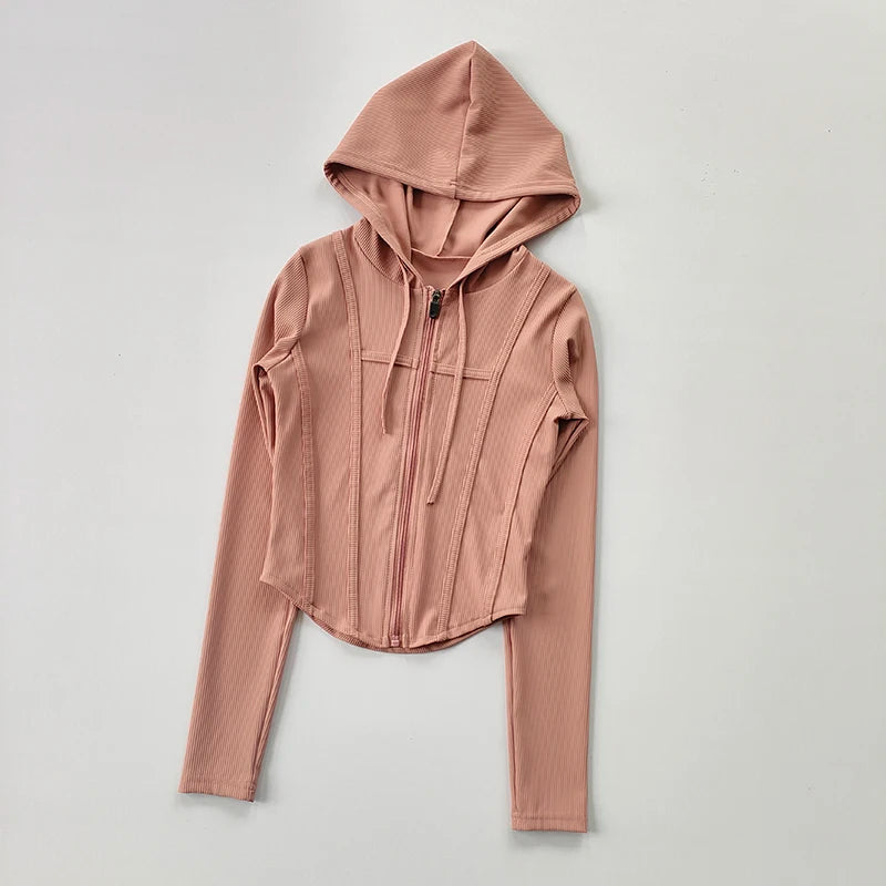 Fitted Ribbed Crop Zip