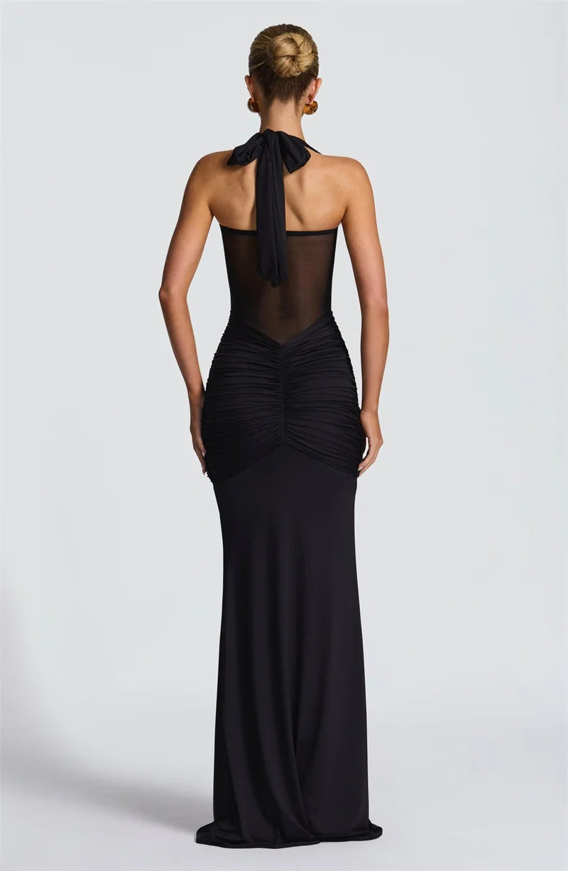 Mesh Waist Maxi Dress