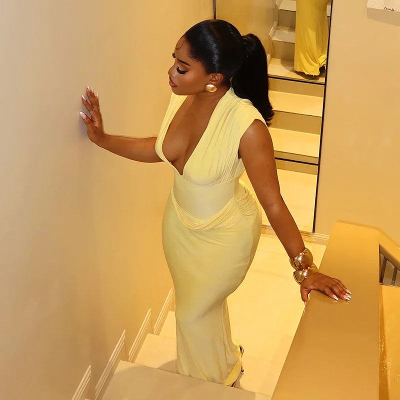 Ruched Bodycon Maxi Dress
