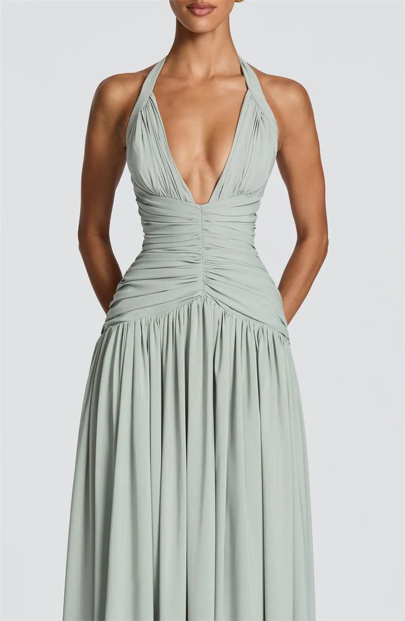Deep V Maxi Dress