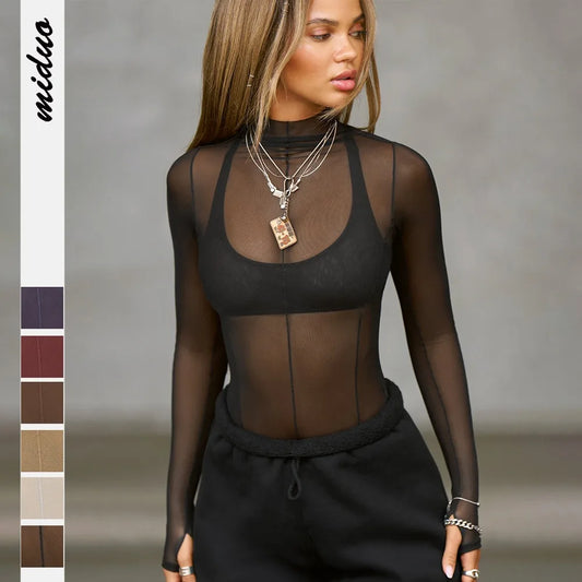 Mesh Slim-Fit Long Sleeve