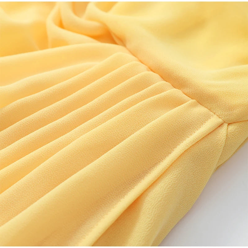 Solid Pleated Strapless Dress