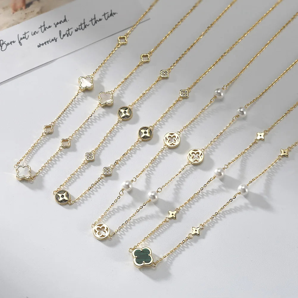 Hollow Clover Chain Necklace
