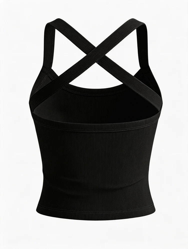 Cross Shoulder Crop Top