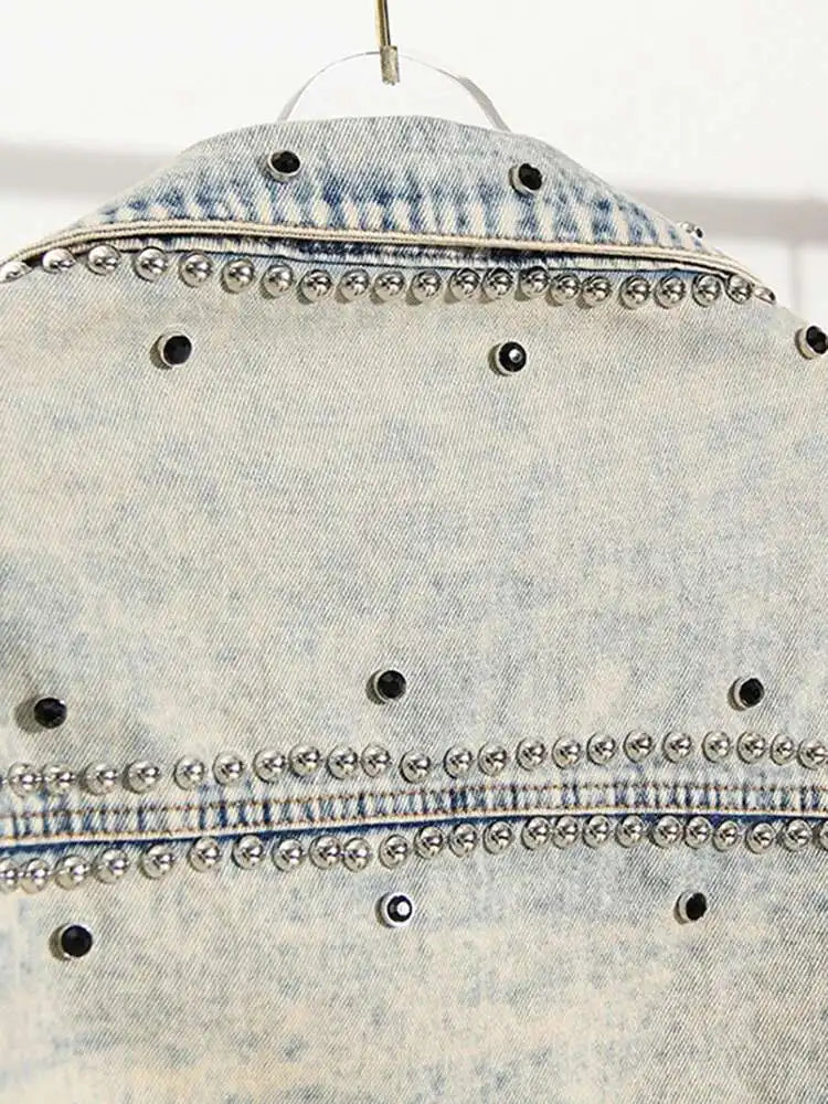 Patchwork Rivet Denim Jacket