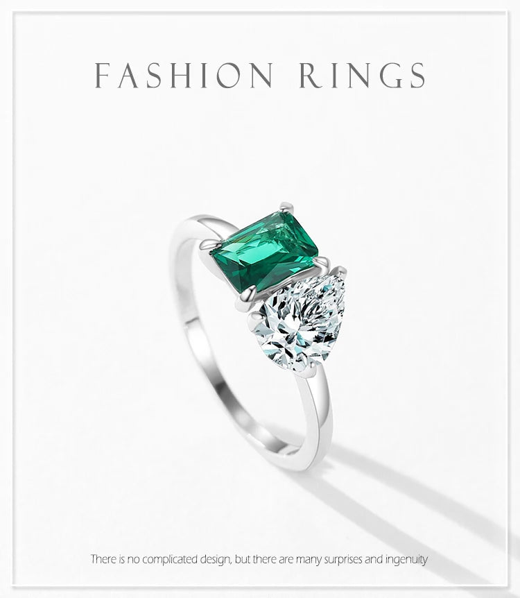 Sterling Silver Green Zirconia Ring