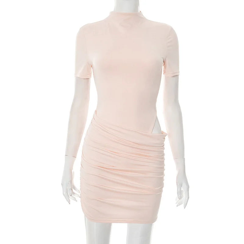 Hollowed Out Short Sleeve Mini