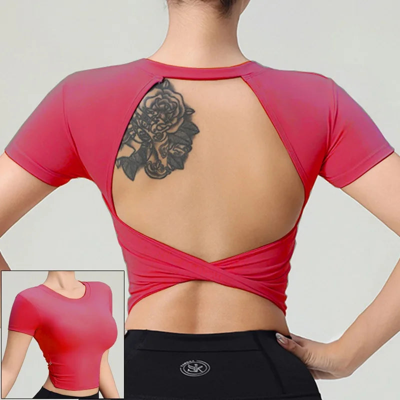 Breathable Backless Sports Crop