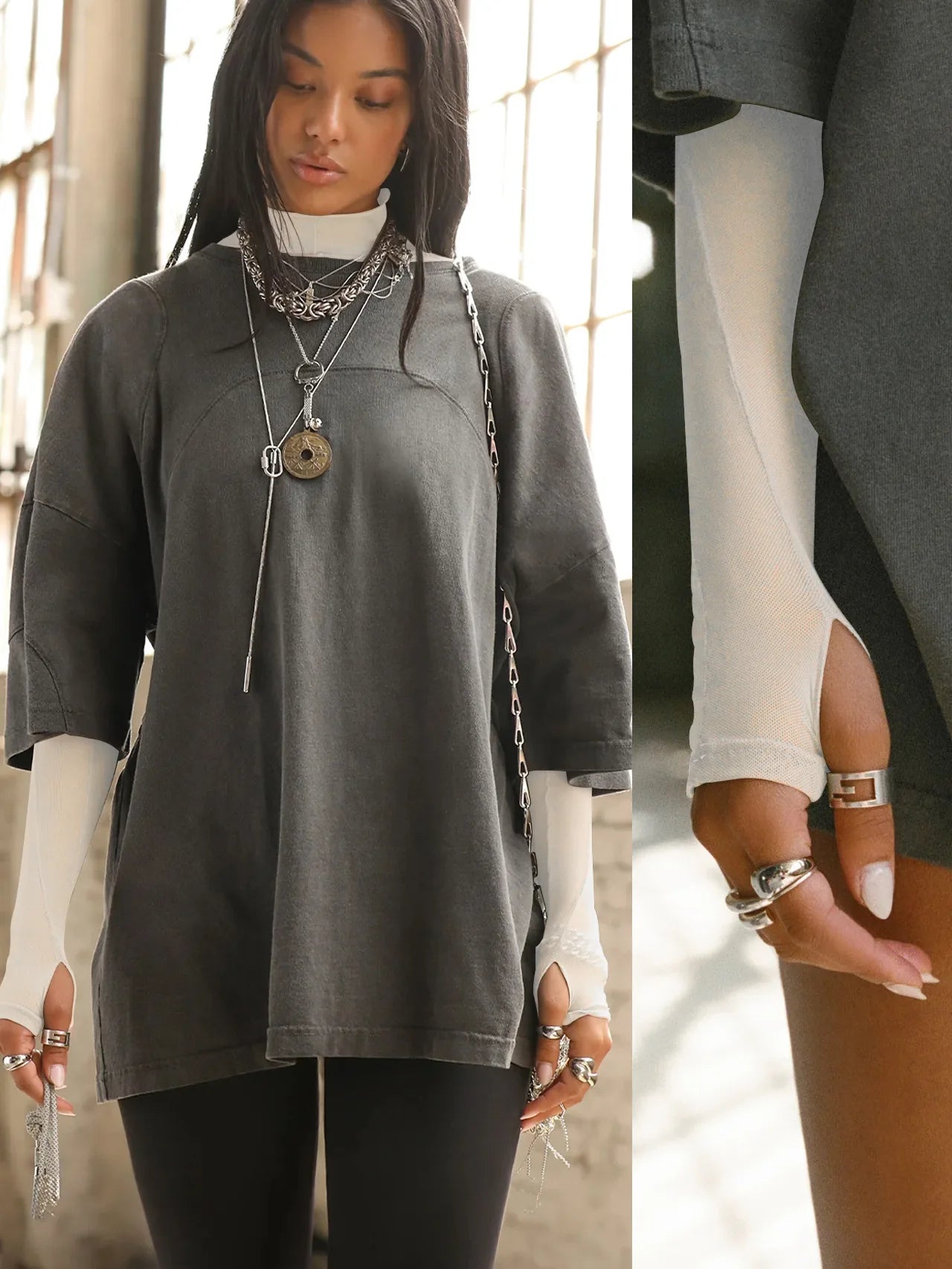 Mesh Slim-Fit Long Sleeve
