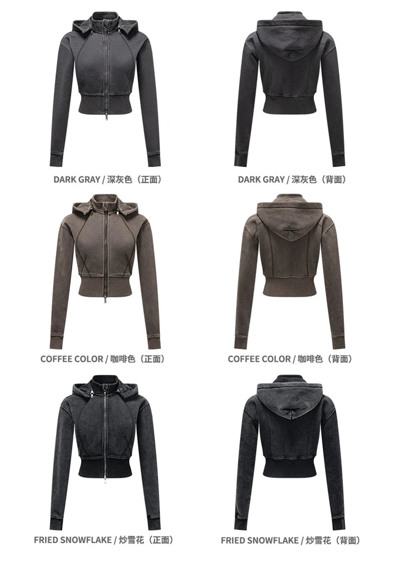 Batik Washed Crop Hoodie