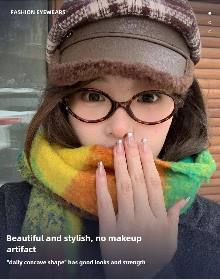 Retro Anti Blue Ray Photochromic Myopia Glasses