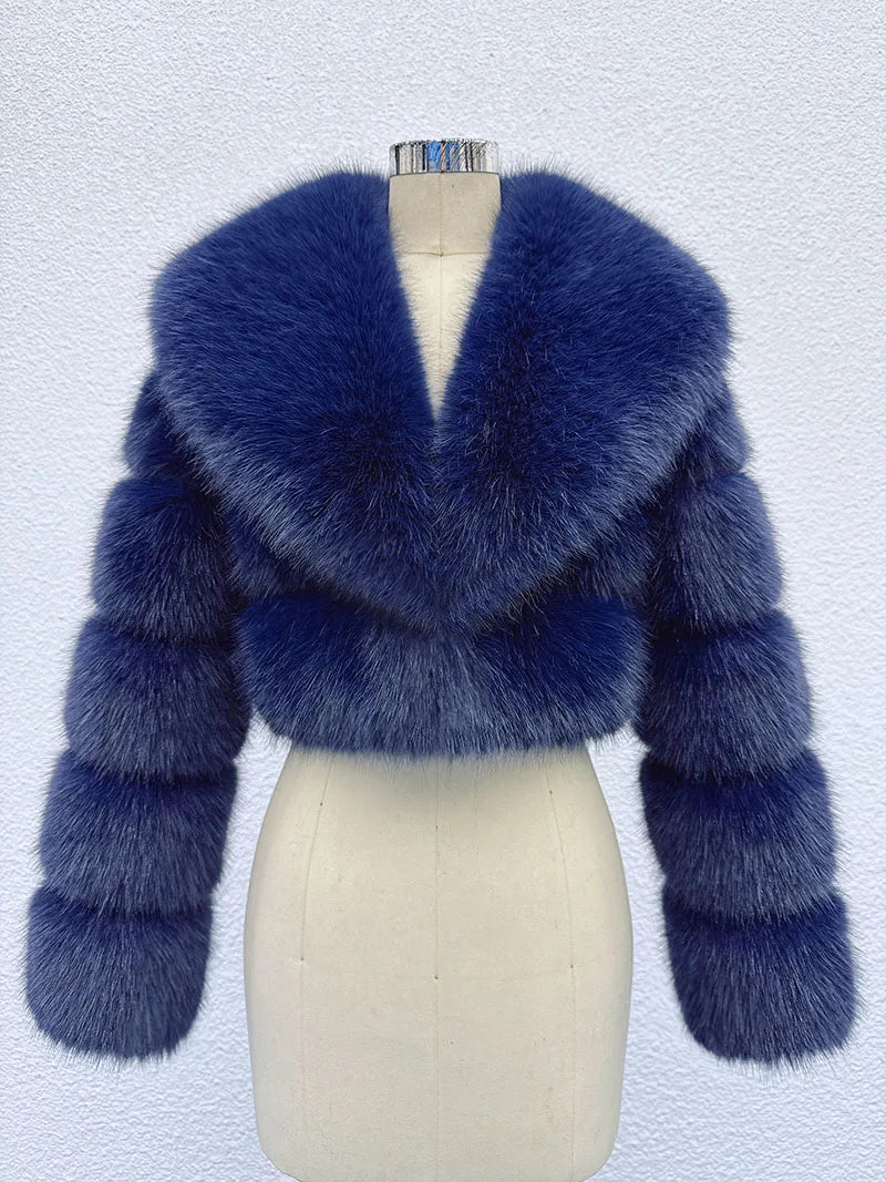 Cropped Faux Fur Coat